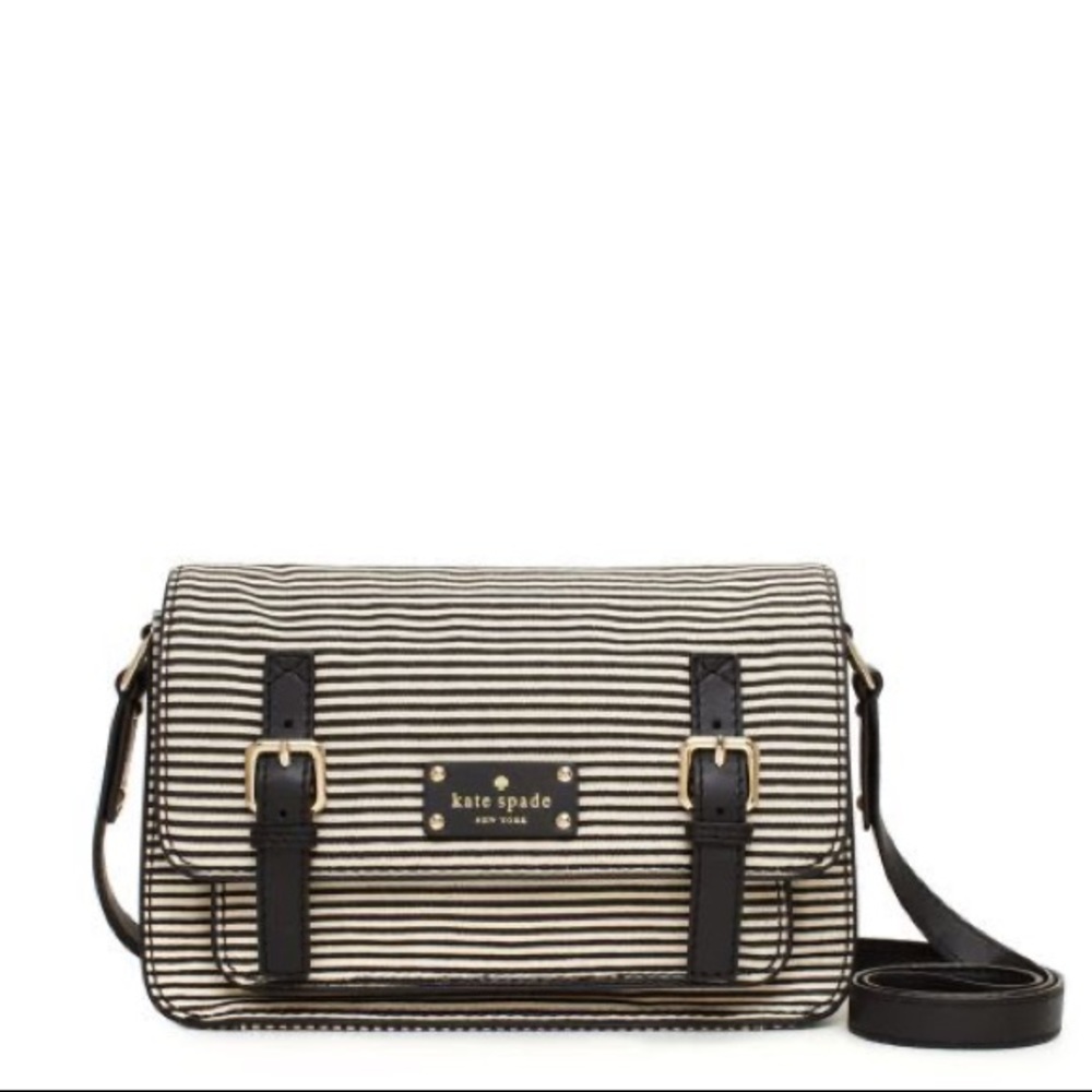Kate Spade Black & White Striped Satchel